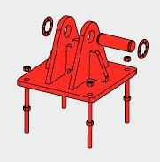 3142 -8424450137680 TELEVES - Base Basculante Chumbar/Aparafusar (com placa) Torre 550 Zinco+Vermelho