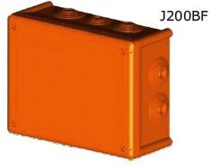 J200-BF - JSL Caixa de derivação saliente IP66/IK08 (152x205x87) ANTI-FOGO com boquilhas e parafusos plást. 1/4 volta - cor laranja