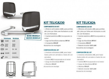 MOTORLINE KIT TELICA24 AUTOMATISMOS PARA PORTÕES DE BATENTE