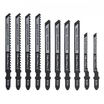 TROTEC Set de Lâminas de Serra para Madeira - 10 peças