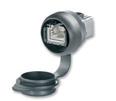 Weidmuller Tomada RJ45 IE-FCM-RJ45-C de painel FrontCom IP65, furo 22mm 1018790000