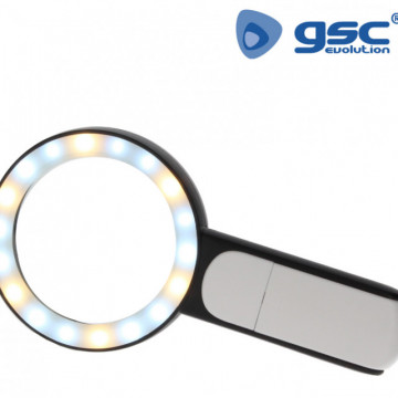 201825008 - Lupa de mão 5X aumento 18 LEDs 3 modos
