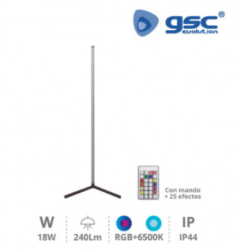 204405001 - Candeeiro de pé com controlo e sensor de som rítmico 18W RGB + 6500K