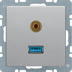 3315396084 - Q.x - USB / jack 3.5mm, alumínio BERKER EAN:4011334443759