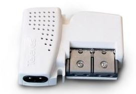 560542 -8424450166598 TELEVES - Amplificador Apartamento PicoKom 1e/2s "Easy F": 47...790MHz G 10/20dB Vs 100/105dBµV Auto-Ajustável 12V-150mA