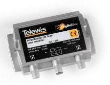 7485 -8424450074855 TELEVES - Amplificador de Linha FI 25dB Vs106dBµV c/passagem DC