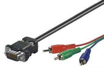 Cabo VGA macho + 3 RCA macho (RGB) 5 mts