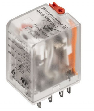D-SERIES DRM, Relais, No. of contacts: 4, CO contact with test button, AgNi 0.15 gold flashed, Rated control voltage: 230 V AC, Continuous current: 5 A, Plug-in connection 7760056104