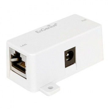 Injector PoE - Dados e alimentação num só cabo UTP - Entrada RJ45 / DC IN - Saída RJ45 (PoE e Dados) - Potência máx 15.4 W / DC 24 V - PoE específico antenas EnGenius