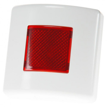 Led vermelho de iluminação Advanced - Comunicação sem fio bidirecional - Até 200m de comunicação - Indicador luminoso e visual - Carcaça fabricada em ABS branco - Dimensões 80x80x27 mm
