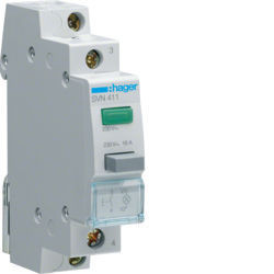 SVN411 - Bot. pres. imp. 1NA+LED verde 230VAC HAGER EAN:3250615721921