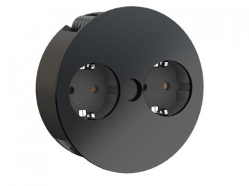 TWIST PRETO 2x SCHUKO + 2m CABO + FICHA