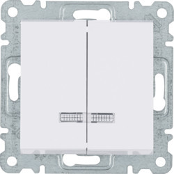 WL0240 - lumina 2 Comut. lustre c/sinaliz, branco HAGER EAN:8694407000354