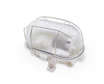 000700643 - Aplique grade de metal plástica oval, E27 60W Branco 8436021946430