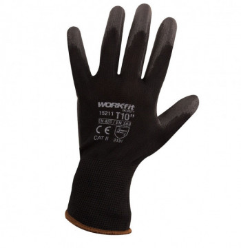 15210 WORKFIT LUVA DE TRABALHO PU PRETO-PRETO 9"