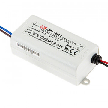 201153.116 - Fonte de Alimentação Mean Well 12Vdc 16W IP42 APV - Quant. fornecida = 1 un