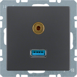 3315396086 - Q.x - USB / jack 3.5mm, antracite BERKER EAN:4011334379768