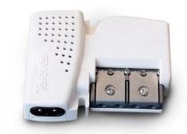 560543 -8424450166604 TELEVES - Amplificador Apartamento PicoKom 1e/(2s+TV) "Easy F": 47...790MHz G 10/20dB Vs 100/105dBµV Auto-Ajustável 12V-150mA