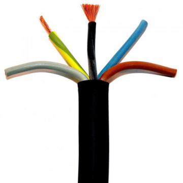 Cabo FLÉXIVEL H05VV- 5 G 1MM2 (FVV) preto PREÇO POR METRO