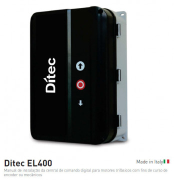 DITEC - EL400 - QUADRO DE COMANDO PARA 1 MOTOR TRIFÁSICO COM FINS DE CURSO MECÂNICOS. CONFIGURAÇÃO LED