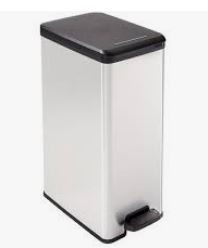 KETER CURVER 213298 Cubo IML Metalizado fecho pedal Slim 40L P(cm)39,3 A(cm)60,7 L(cm)25