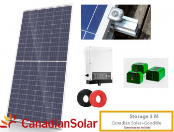 Kit Autoconsumo fotovoltaico 3 kw Monofásico com baterias