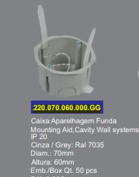 SOFLIGHT 220.070.060.000.GG - Caixa Funda para Paredes Ocas