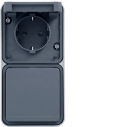 WNC172 - cubyko s - Tomada Schuko x2 vert, cinz HAGER EAN:3250617171724