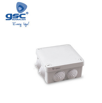 000301313 - Caixa de junção estanque cinza quadrada 105x105x55mm IP54 8433373013131