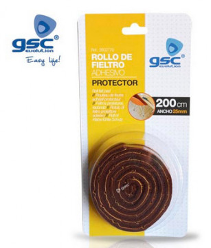 003802779 - Rolo Adesivo de Feltro para Móveis 25mmx2M - Marrom 8433373027794