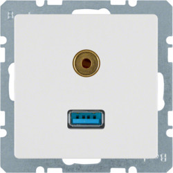 3315396089 - Q.x - USB / jack 3.5mm, branco BERKER EAN:4011334341628