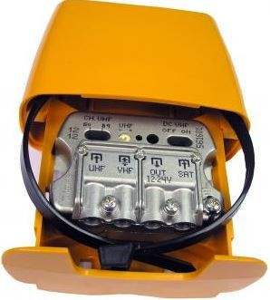 561601 -8424450160992 TELEVES - Amplificador Mastro NanoKom 3e/1s "EasyF": UHF[dc]-VHFmix-FImix[dc] G 30 - (-1) - (-2)dB Vs 107dBµV c/USOS. Alim. 12...24V (Passagem DC Comutável)