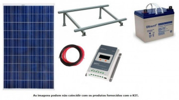 Kit Solar Fotovoltaico 330W c/ bateria gel 12V/35Ah