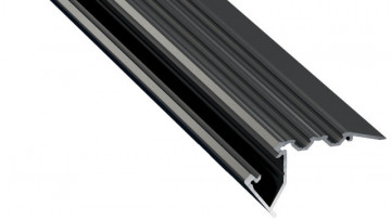 PFA11248 - Perfil alum. Lin. TERRA P/ Deg. 38,3x72,5x2000mm Anodizado Preto Scala - Quant. fornecida = 1 un