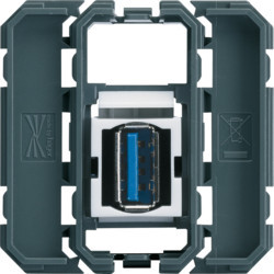 WXF644 - gallery Tomada USB 3.0, passagem HAGER EAN:3250617198943
