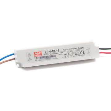 201176.118 - Fonte de Alimentação Estanque Mean Well 12Vdc 18W IP67 LPH - Quant. fornecida = 1 un