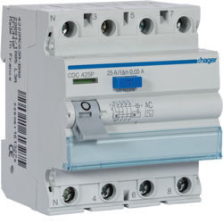 CDC425P - Inter. dif. 4P 25A 30 mA tipo AC 4 M HAGER