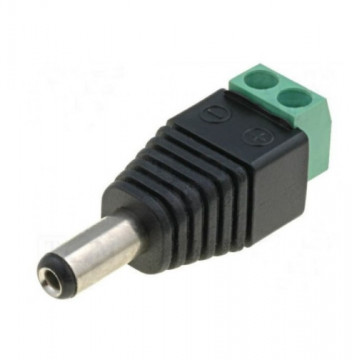 Conector Ficha DC Macho Com Terminais De Aperto