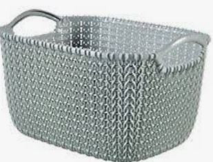 KETER CURVER 230000 Cesta Knit Rectangular L ~19L Azul bruma P(cm)39,6 A(cm)23,6 L(cm)28,8