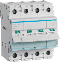 SBN490 - Interruptor Modular 4P 100A HAGER EAN:3250615510310