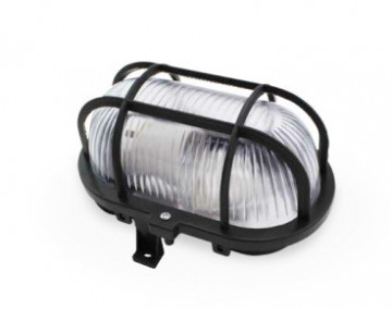 000700153 - Aplique plástico oval, E27 60W 230V Preto 8436021941534