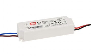 201176.120 - Fonte de Alimentação Estanque Mean Well 12Vdc 20W IP67 LPV - Quant. fornecida = 1 un