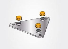 3038 -8424450136492 TELEVES - Base Fixa ITED Aparafusar/Chumbar (com ferragem) Torre 180 Zinco+RPR