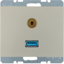 3315397004 - K.1/K.5 - USB / jack 3.5mm, inox lac BERKER EAN:4011334330219