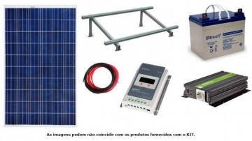 Kit Solar Fotovoltaico 265W c/ bateria gel 12V varias potências