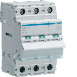 SBN363 - Interruptor Modular 3P 63A HAGER EAN:3250615510228