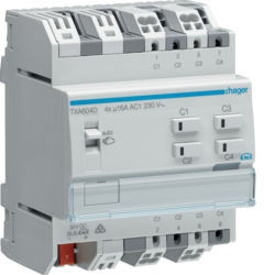 TXA604D - Actuador bin./est. 4 canais 16A Cap KNX HAGER EAN:3250616048867