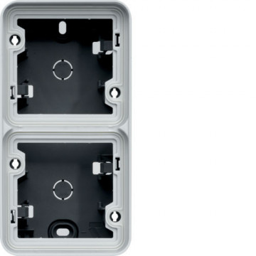 WNA686 - cubyko - Cx. saliente x2 vert IP55, cinz HAGER EAN:3250617174862