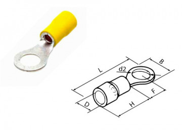 000303619 - Saco 50u Terminal isolado redondo 6,5 / 4-6mm Amarelo 8433373036192