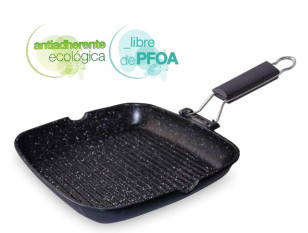 002702566 - Panela para grelhar com cabo dobrável efeito granito 280x280mm 8433373025660